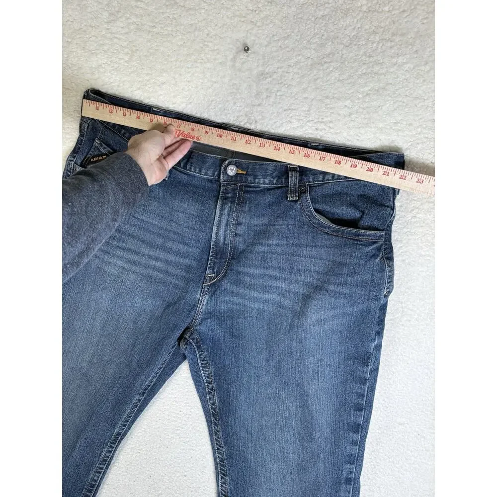 Ariat Rebar M5 Jeans Mens 44x30 Blue Straight Leg Outdoor Workwear Denim read